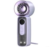 Ventilateur portable de refroidissement à glace avec 199 vitesses, rechargeable par USB avec plaque de refroidissement semi-conducteur, lumière LED intégrée pour voyage, trajets en plein air (turbine