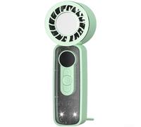 Ventilateur portable de refroidissement à glace avec 199 vitesses, rechargeable par USB avec plaque de refroidissement semi-conductrice, lumière LED intégrée pour voyage, trajets en plein air (pack de