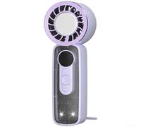 Ventilateur portable de refroidissement à glace avec 199 vitesses, rechargeable par USB avec plaque de refroidissement semi-conductrice, lumière LED intégrée pour voyage, trajets en plein air (pack de