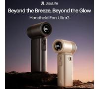 Ventilateur portable JISULIFE Ultra 2, puissant ventilateur turbo jet, 100 vitesses, batterie rechargeable 9000 mAh, écran LED, camping en plein air Brown 9000mAh