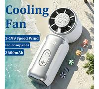 Ventilateur portable mini turbo 3600mAh avec écran LED, mini ventilateur portatif haute vitesse, refroidissement extérieur[VV220]