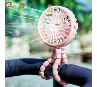 Ventilateur portable, mini ventilateur à clip, ventilateur pour poussette, 360° ° Ventilateur flexible rotatif sur trépied, rechargeable par USB, pour siège de voiture, vélo, tapis de course noir