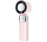 Ventilateur Portable, Mini Ventilateurs Rechargeable 5000mAh,Petit Ventilateurs Usage Main,Cou ou Pliable, Refroidissement Fan,Rose