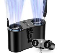 Ventilateur portable pour la taille, 10 vitesses, batterie rechargeable, double ventilateur 20000 mAh