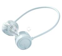 Ventilateur portable pour le cou, rechargeable, couleur bleu