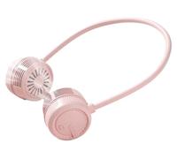 Ventilateur portable pour le cou, rechargeable, couleur rose