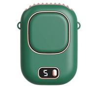 Ventilateur portable pour le cou, rechargeable par USB, design compact, couleur verte