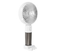 Ventilateur Portable Rechargeable 3 Vitesses avec Base Support 2-en-1 Blanc