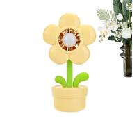 Ventilateur Portable Rechargeable Appareil soufflant à 3 vitesses | Forme de Pot de Fleur Réglable Lampe de Nuit Dessin Animé LED Rechargeable par USB pour , Adultes, Maison, ,