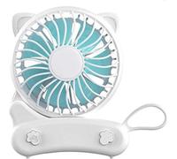 Ventilateur portable - Rechargeable - Mini - Grand format - Ventilateur de poche - Couleur : blanc