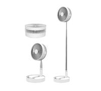 Ventilateur portable rechargeable, mini ventilateur pliable télescopique, silencieux, pour la maison, la chambre, le bureau, le bureau BLANC