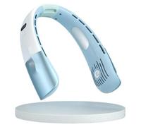 Ventilateur portable sans pales - Ventilateur de nuque - Refroidissement à 360° - 5 niveaux de vitesse - Longue autonomie - Rechargeable - Pour l'extérieur et le bureau - Bleu