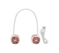 Ventilateur portable suspendu de cou tuyau en acier inoxydable-rose