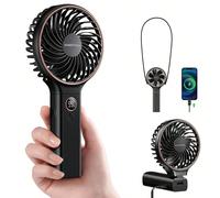 Ventilateur portable Sweetfull, 6 vitesses de vent, écran LED, mini ventilateur de voyage personnel, ventilateur pliable alimenté par USB, convient aux femmes, sélection printemps/été, cadeau de demoi