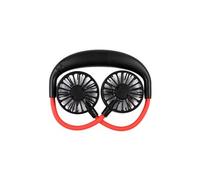 Ventilateur portable Tour de cou réglable à 360 ° pour les sports, alimenté par USB noir