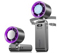 Ventilateur Portable,Ultra Rapide 10m/s,Rechargeable USB 5000mAh,1-199 Vitesses,Affichage LCD,Ventilateur de Poche avec Technologie Turbo pour le bureau, le Extérieur, le Voyage, le chambre à coucher