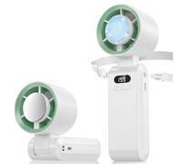 Ventilateur Portable,Ultra Rapide 10m/s,Rechargeable USB 5000mAh,1-199 Vitesses,Affichage LCD,Ventilateur de Poche avec Technologie Turbo pour le bureau, le Extérieur, le Voyage, le chambre à coucher
