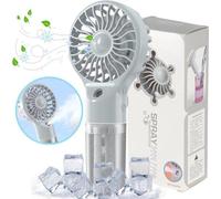 Ventilateur portable USB avec batterie externe de 5200 mAh - Mini ventilateur rechargeable à 4 vitesses