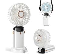 Ventilateur Portable USB avec Écran LED Ventilateur portatif 3en1 Pliable et Idéal pour Bureau Chambre Voyage Cadeau Adultes Enfants