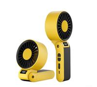 Ventilateur portable, ventilateur de bureau, 150 vitesses, batterie 3000 mAh, écran LED, ventilateur de cou pliable pour bureau, voyage, jaune