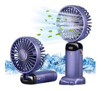 Ventilateur portable - XVX - Mini ventilateur USB - 5 vitesses - Pliable - Violet