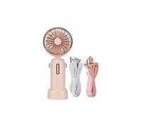 Ventilateur portatif 4800 mah portable petit mini ventilateur de bureau réglable pliable avec cordon détachable (rose)