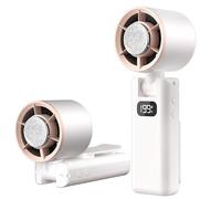 Ventilateur portatif à 199 vitesses, pliable et portable, clip arrière glacé, ventilateur turbo à affichage numérique, longue durée de vie de la batterie et flux d'air puissant, charge rapide USB-C