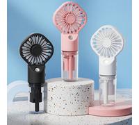 Ventilateur portatif à main avec brumisateur, mini ventilateur de refroidissement avec fonction de pulvérisation, léger et silencieux, convient pour une utilisation intérieure et extérieure, noir/rose