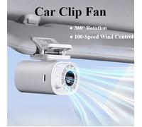 Ventilateur portatif à pince pour voiture, Mini ventilateur rotatif à 360 °, vitesse du vent à 100 °，par USB 12V à faible bruit