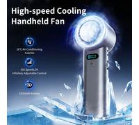 Ventilateur portatif à refroidissement par semiconducteur, ventilateur pliable rechargeable par USB avec tour de cou, ventilateur portable haute puissance pour l'extérieur, batterie longue durée de 52