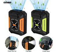 Ventilateur portatif de pince de taille 5000mAh ventilateur Rechargeable USB refroidisseur d'air puissant ventilateur de taille de Camping en plein Air avec lumière LED de batterie externe Orange