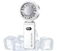 Ventilateur portatif pliable 5 en 1 - Refroidisseur de glace | Plaque de refroidissement instantanée, affichage numérique à batterie LED, pliable et ultra silencieux