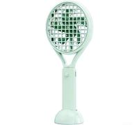 Ventilateur portatif, raquette de tennis rechargeable par USB pour Velocity pour mini bureau, refroidissement personnel, voyage, sports de plein air, forme fantaisie (vert)