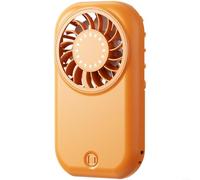 Ventilateur portatif rechargeable par USB 1200 mAh avec 5 vitesses réglables et un flux d'air puissant, design compact et léger pour les voyages, le bureau, l'extérieur pour les loisirs (orange)