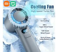 Ventilateur portatif Xiaomi MIJIA, turboventilateur USB rechargeable, ventilateur électrique avec affichage numérique, 120 vitesses réglables en continu, NOUVEAU White