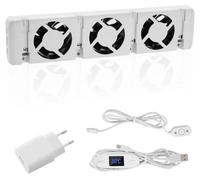 Ventilateur pour cheminée et radiateur - Ventilateur à 3 pales - Fixation magnétique - Régulation thermostatique automatique - Diffuseur de chaleur à faible consommation d'énergie - Blanc
