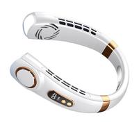 Ventilateur pour le cou - Souffleur à vent rechargeable silencieux à 5 vitesses, ventilateur d'épaule portable à lumière LED 7 couleurs avec écran, dispositif de refroidissement mains libres | Accesso