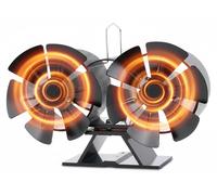 Ventilateur pour poêle à bois, 12 pales, double moteur, silencieux