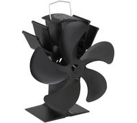 Ventilateur pour poêle à bois, 5 pales, silencieux, noir, 20,5 x 17 x 10 cm