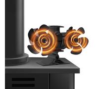 Ventilateur pour poêle à bois ou cheminée - 10 pales - Aluminium anodisé - Silencieux - Avec poignée - Adapté aux poêles à bois et aux cheminées