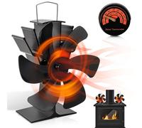 Ventilateur pour poêle à bois - Ventilateur pour foyer - Ventilateur pour poêle à bois - Ventilateur de chauffage - 6 pales - Économe en énergie - Silencieux