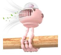 Ventilateur pour poussette en forme de pieuvre | Petit ventilateur silencieux portable rechargeable par USB pour hôpital, voiture, plage, crèche, camping, poussette, lit