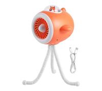 Ventilateur pour poussette - Ventilateur de refroidissement portable, design flexible avec clip pour support pour trépied, flux d'air à trois vitesses, fonctionnement silencieux avec veilleuse colorée