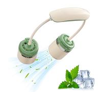 Ventilateur rafraichissant de cou portable pliable silencieux double tête | Ventilateur de cou personnel pour voyage, été et cadeaux pratiques
