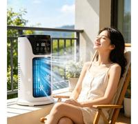 Ventilateur rafraîchisseur d'air multifonctionnel portable, mini climatiseur évaporatif, ventilateur naturel pour la maison, la chambre et le bureau BLANC