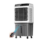 Ventilateur Refroidisseur d'air par évaporation, capacité de 30 à 100 L, 3 réglages de Vent minuterie, Ventilateur AC Portable pour la Maison, Le Bureau, l'école, avec roulettes