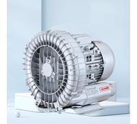 Ventilateur régénératif Industriel ZYXWLC, Souffleur à Anneau Vortex Haute Pression, 1100 W, 220 V, Argenté, pour l'aération des eaux usées d'aquarium et d'étang à Poissons