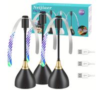 Ventilateur répulsif anti-mouches pratique avec pales souples pour tables, alimenté par USB ou piles, silencieux et portable, gardez votre nourriture propre 2pcs