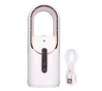 Ventilateur sans pales - 3 vitesses, brumisateur, silencieux, portable USB - pour bureau, chambre - Blanc