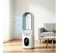 Ventilateur sans pales, 6 Vitesses, 35dB, Minuterie 6h, Refroidissement Rapide et Brumisateur, pour Bureau, Chambre et Salle de Bébé